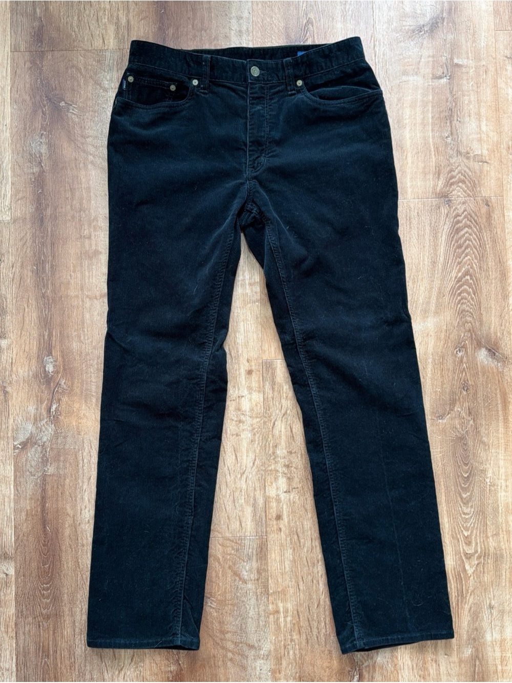 Polo Ralph Lauren Men’s 32x32 Black Corduroy Pants Stretch Straight-Leg Fit